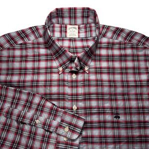 Brooks Brothers Mens XL Plaid Button Down Shirt Supima Cotton The Original Polo